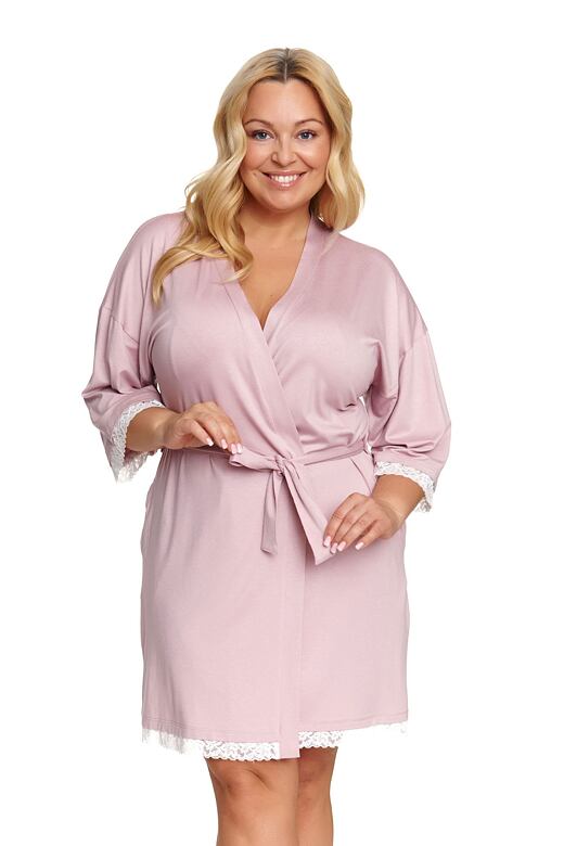 Szlafrok wiskozowy Papaya stary róż 3XL