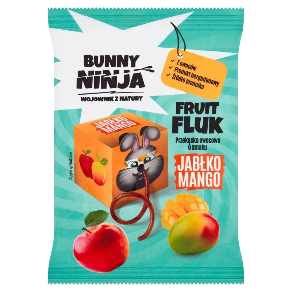 BUNNY NINJA Fruit Fluk Przekąska owocowa o smaku jabłko-mango, 15g