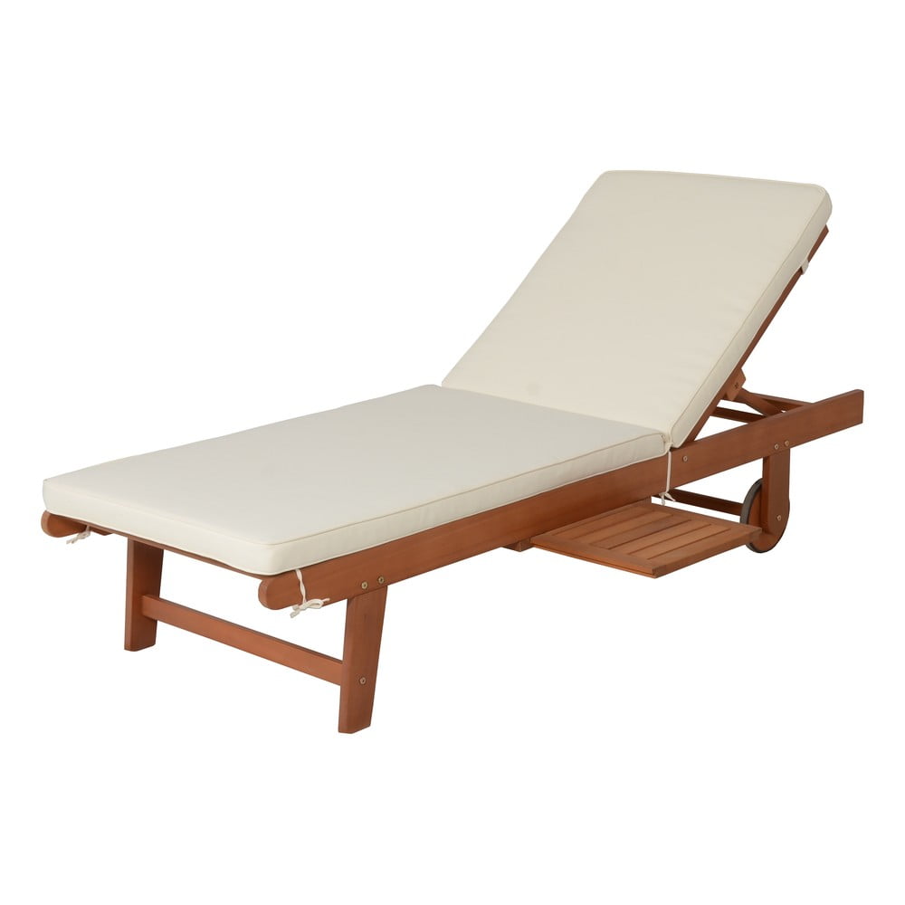 Garden Pleasure Kremowo-naturalny drewniany leżak ogrodowy San Diego