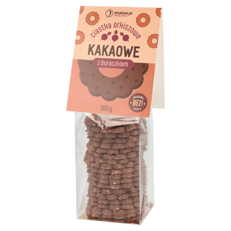 Ciasteczka orkiszowe kakaowe z buraczkiem 100g
