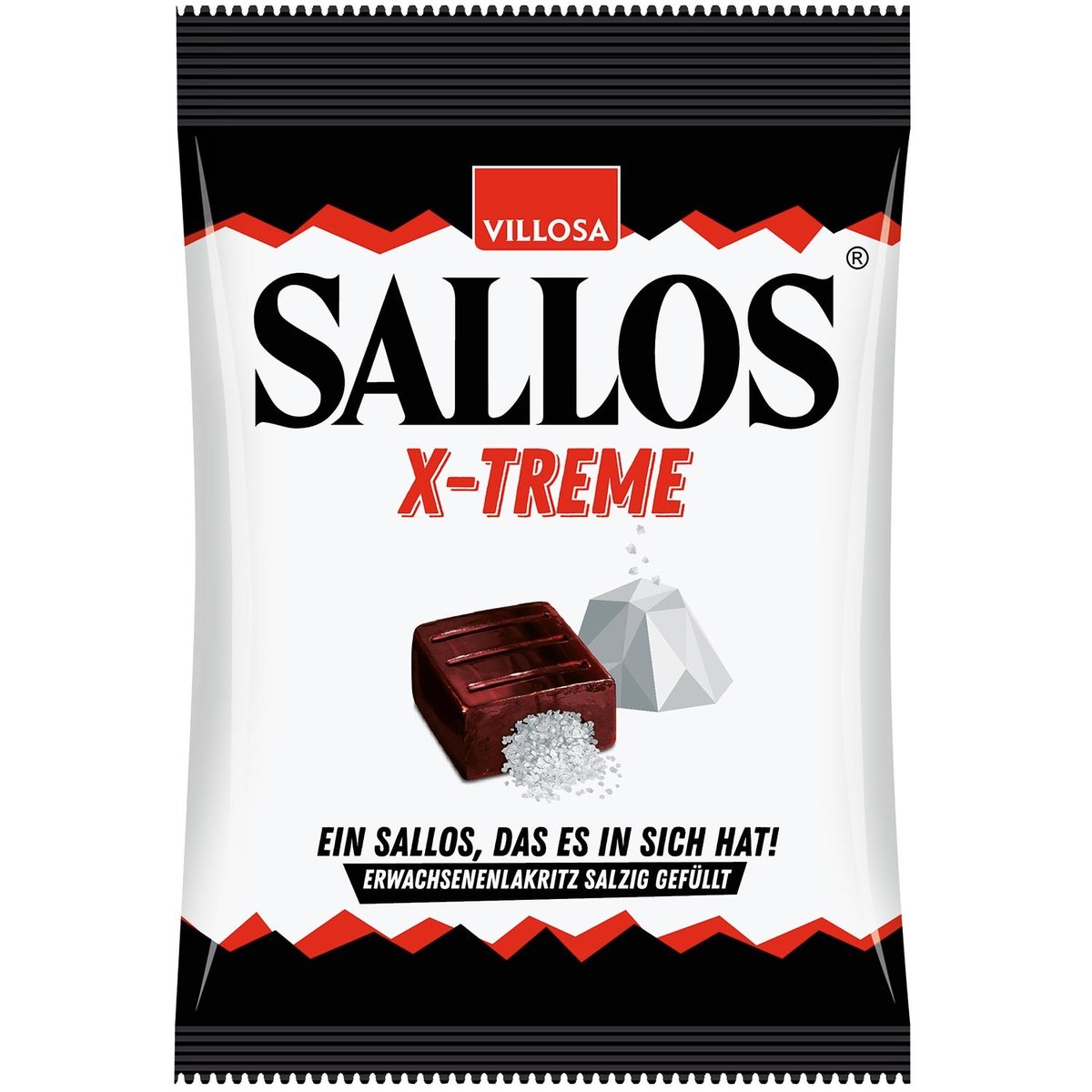 SALLOS X-treme karmelki o smaku lukrecji z nadzieniem amoniakowo-solnym 150g