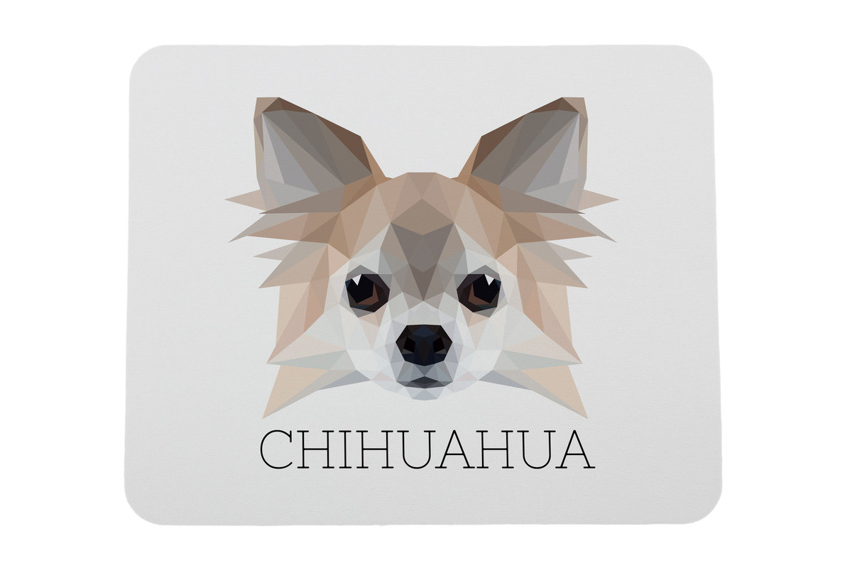 Chihuahua długowłosy podkładka geometryczny Art-Dog