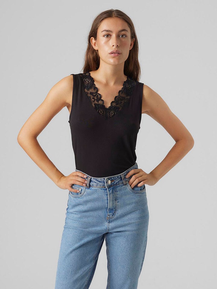 Vero Moda Top w kolorze czarnym
