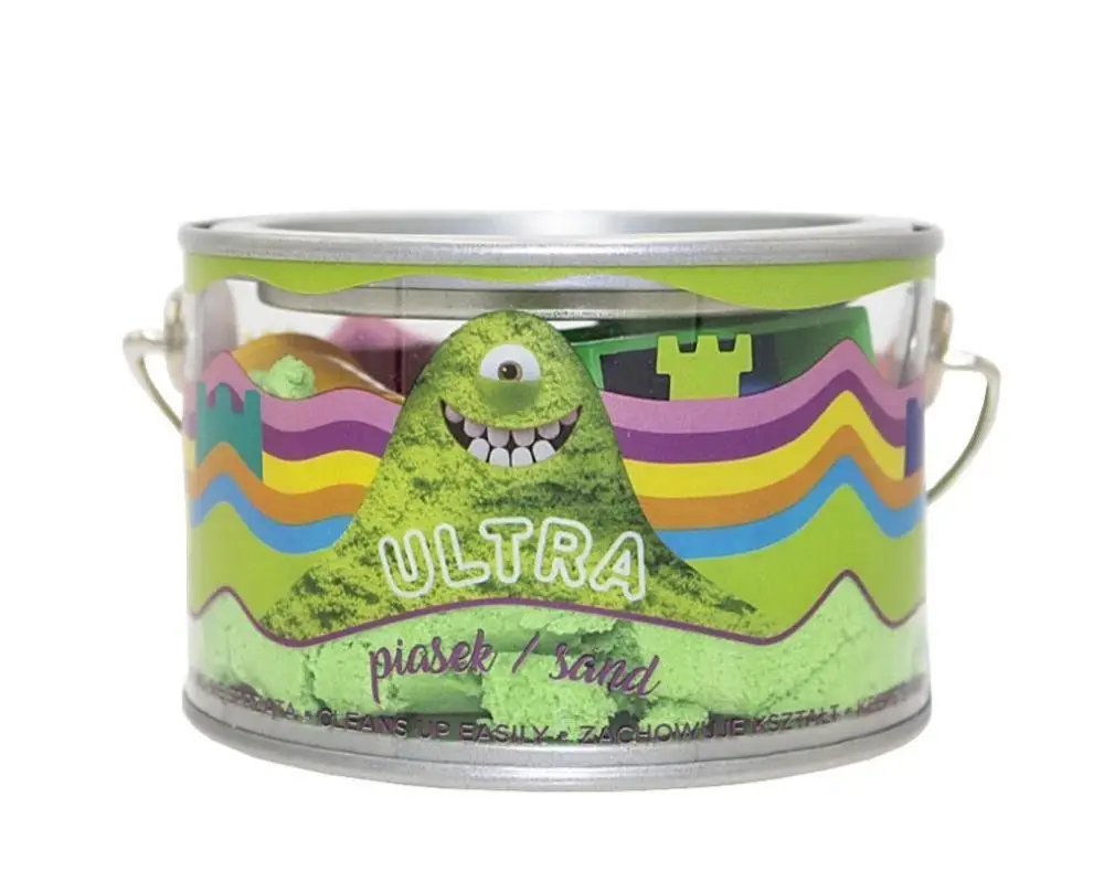 Ultra Piasek 200g zielony + 5 foremek Zamek - EPEE