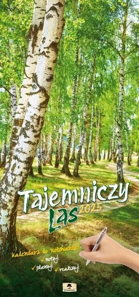 Kalendarz 2025 paskowy szeroki Tajemniczy Las - Pan Kalendarzyk