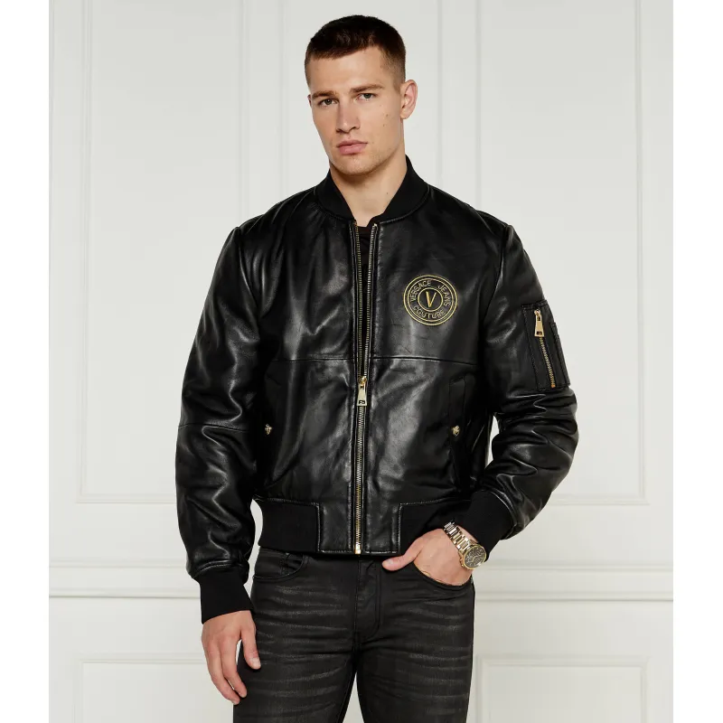 Versace Jeans Couture Skórzana kurtka | Regular Fit