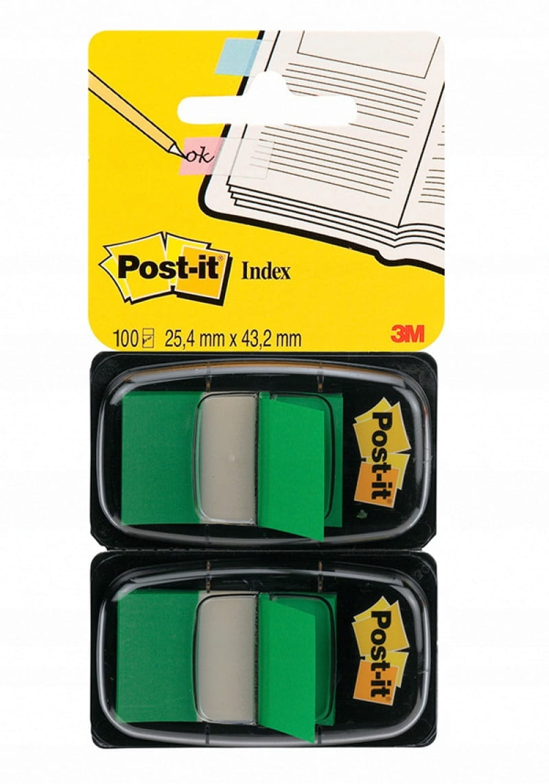 ZAKŁADKI INDEKSUJĄCE POST-IT 680 25x43 2x50SZT ZIELONE