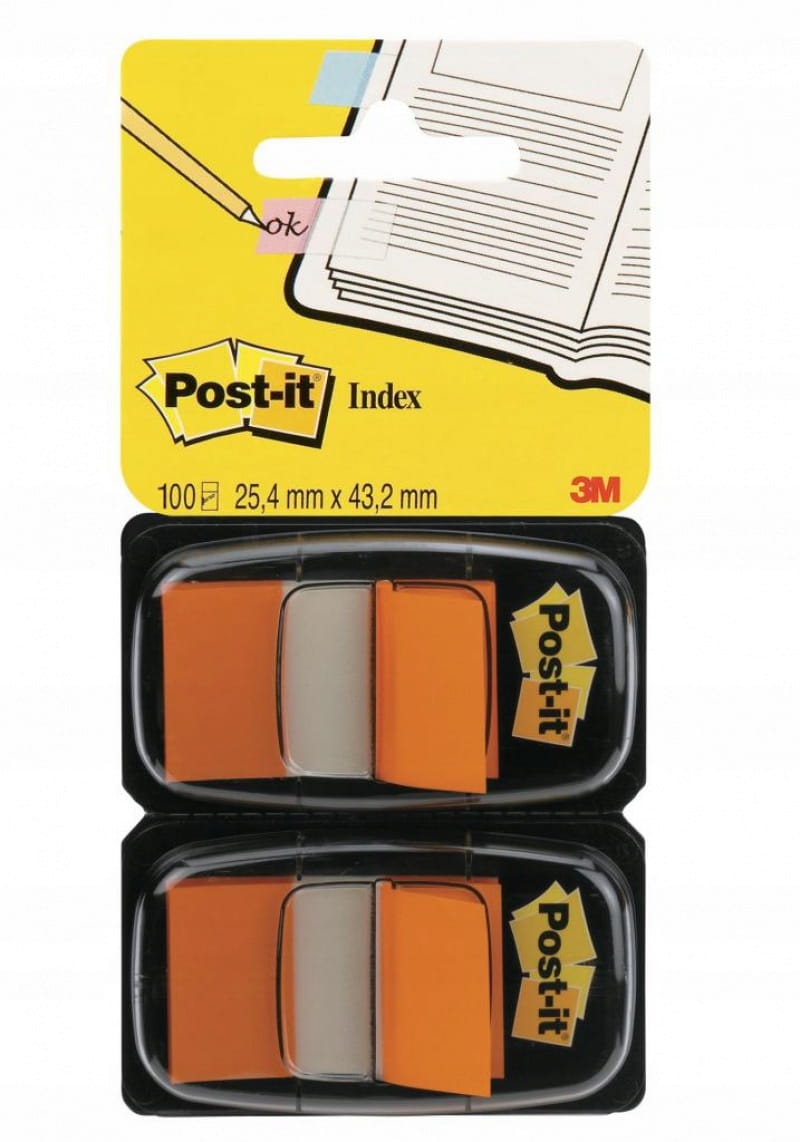 ZAKŁADKI INDEKSUJĄCE POST-IT 680 25x43 2x50SZT POMARAŃCZOWE