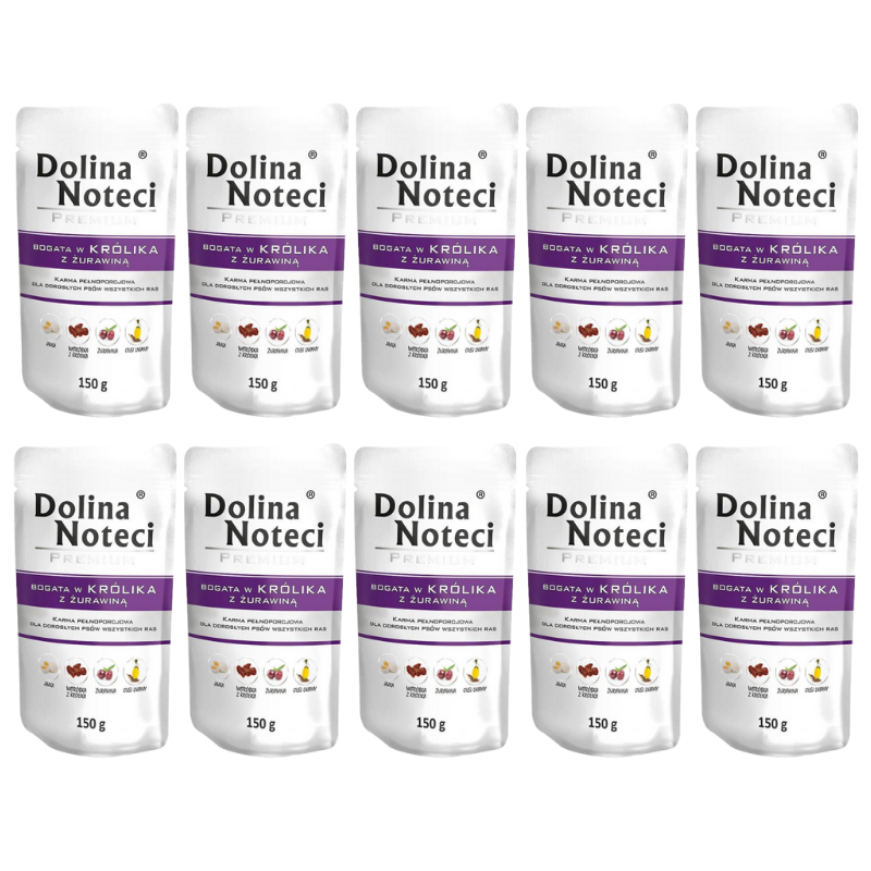 Dolina Noteci Premium Królik z żurawiną 10x150g