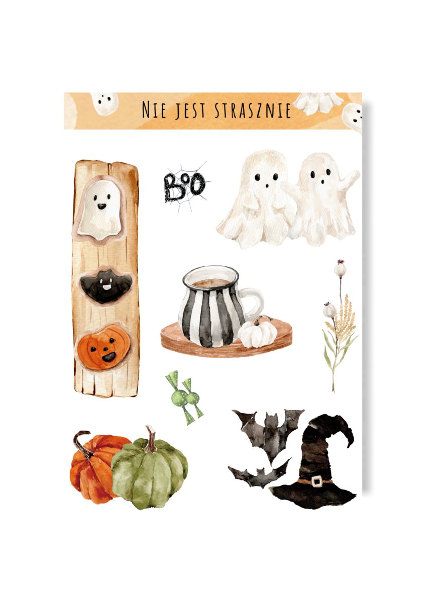 Naklejki na jesień halloween jesienne z dyniami dla jesieniary do plannera