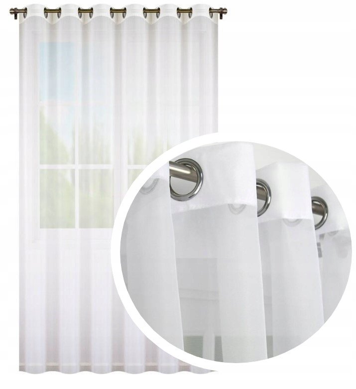 FIRANA GOTOWA NA PRZELOTKACH FIRANKA BALKON WOAL do POKOJU 300x250 cm