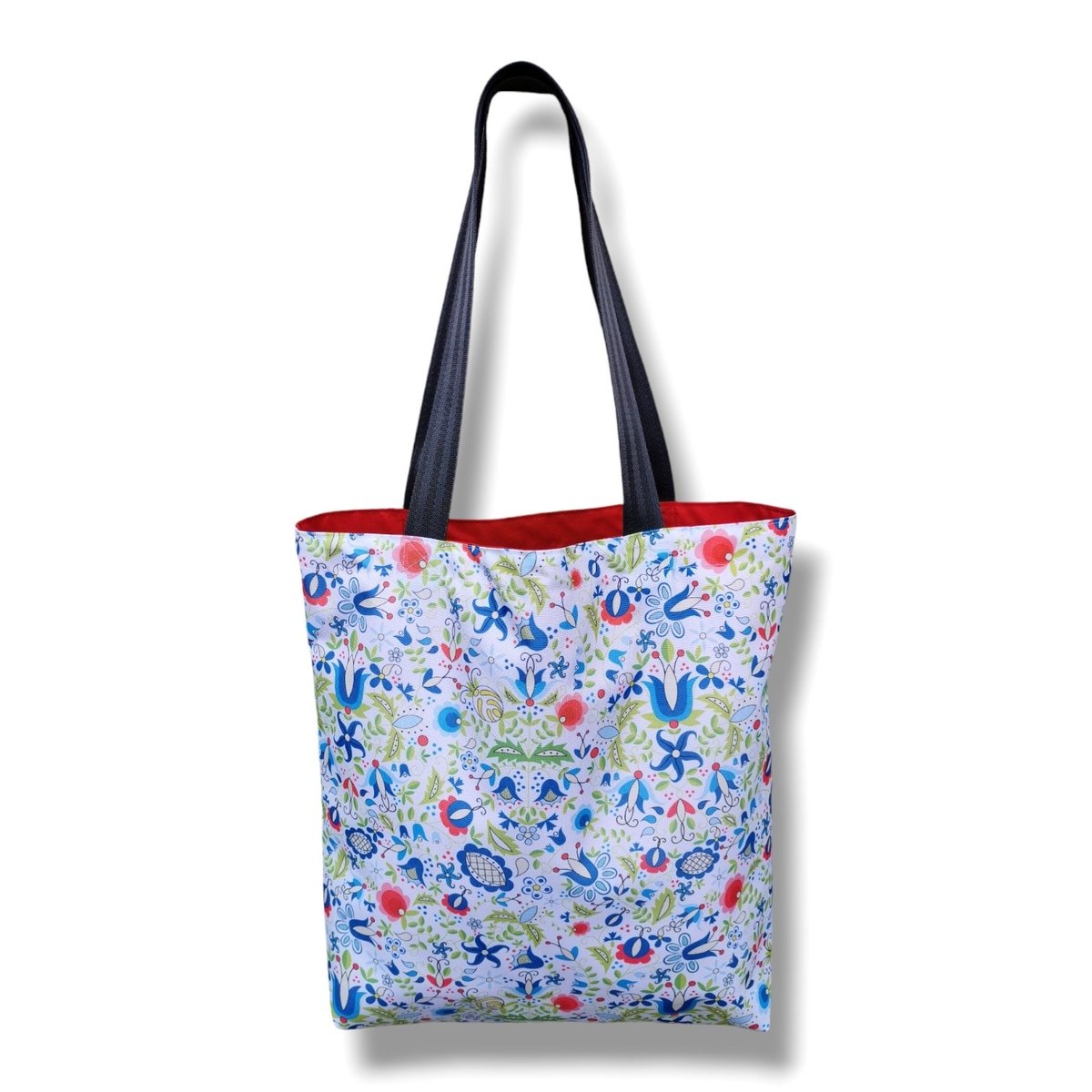 Torba shopper folk duża torba na zakupy torba na ramię kaszubska folkowa
