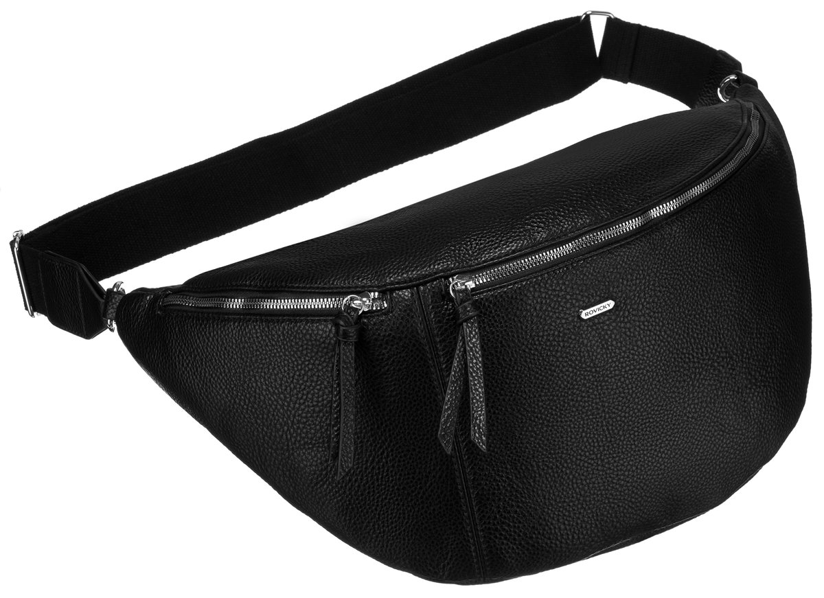 Nerka damska Rovicky duża saszetka miejska na suwak torebka crossbody na ramię, czarny
