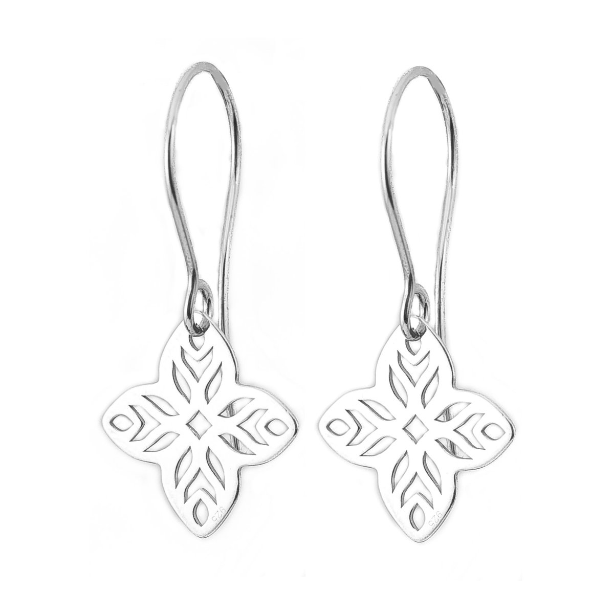 Kolczyki srebro 925 ażurowe kwiaty celebrytki / JG. Projekt