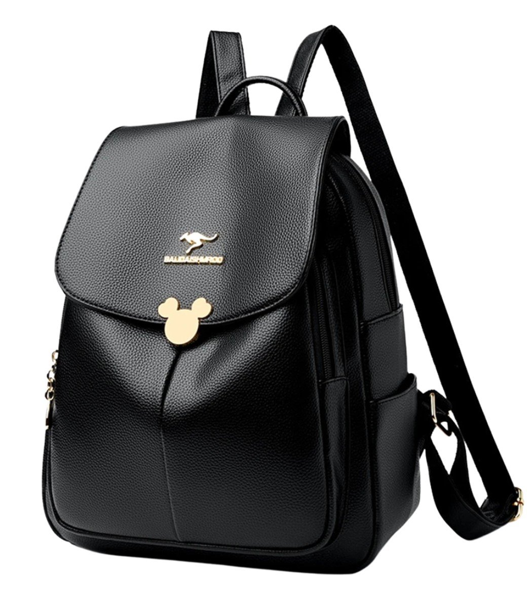 Plecak damski czarny skórzany elegancki eko skóra miejski