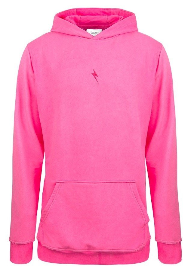 Bluza Sportowa Basic Damska z kapturem CLEANT Neon Hoodie różowa-XXL