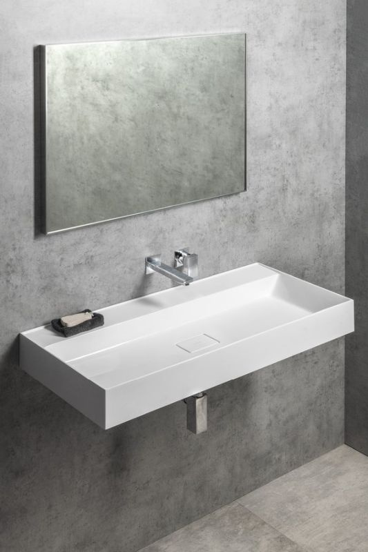 Sapho Godiva Umywalka wisząca/meblowa 96x44 cm bez otworu na baterię biała GU096-0