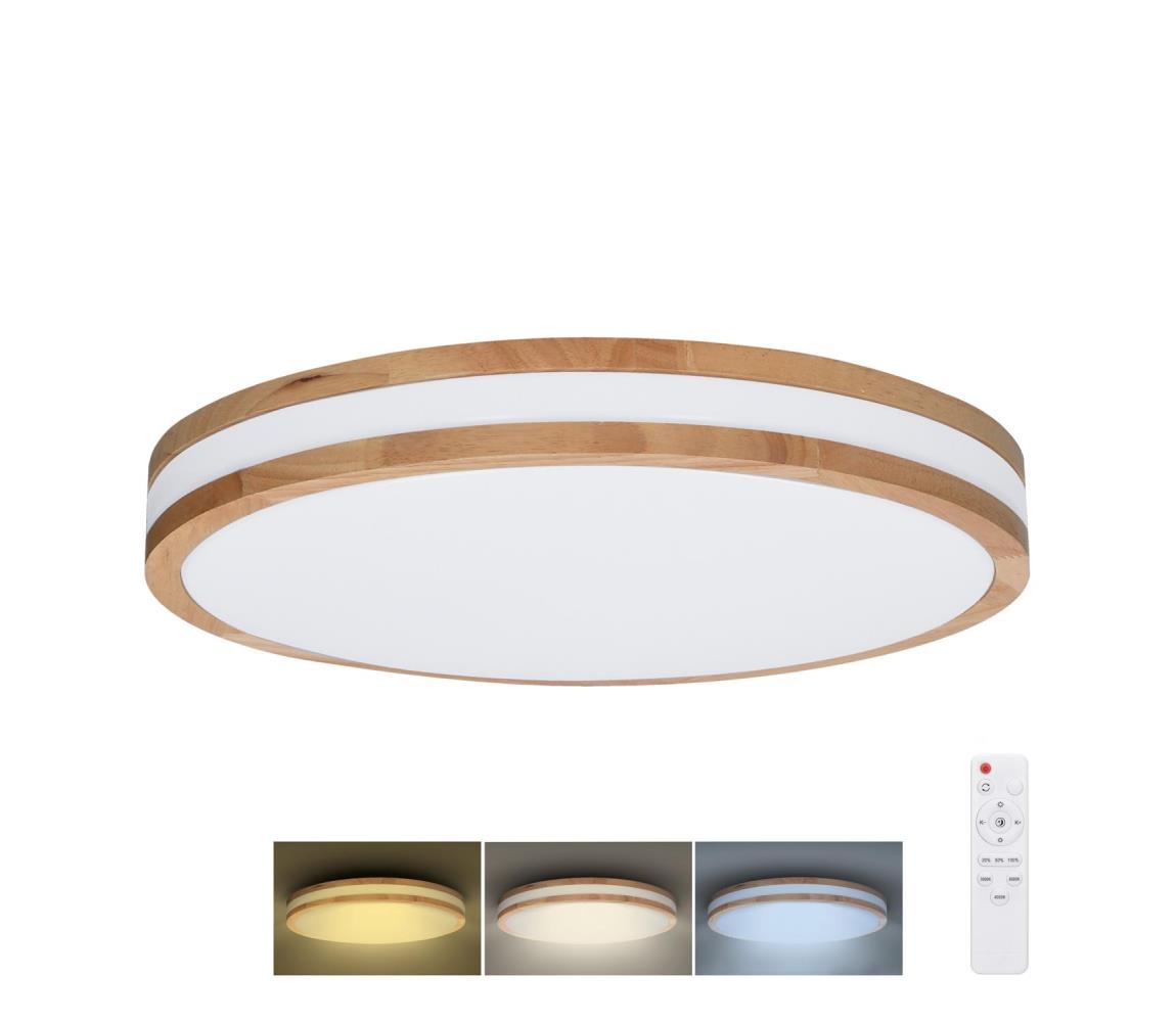 Solight WO8007 - Oświetlenie ściemnialne LED WOODY LED/48W/230V 3000-6500K śr. 38 cm + pilot