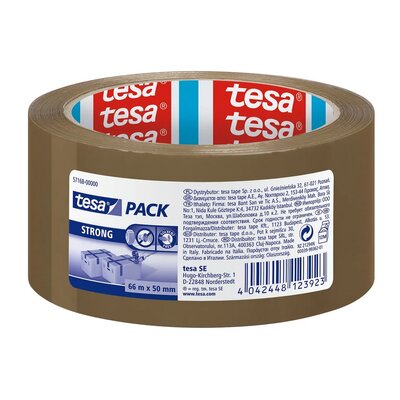 Tesa Taśma pakowa cichoodwijalna tesapack STRONG 66m x 50mm brązowa 57168-00000-05
