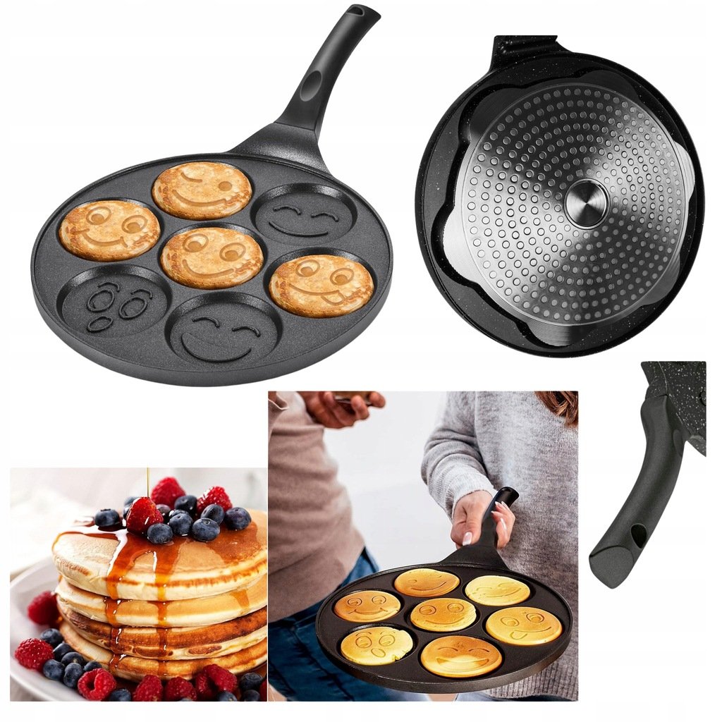 PATELNIA DO PANCAKES JAJEK NALEŚNIKÓW BUŹKI DLA DZIECI INDUKCJA JAKOŚĆ+GRAT