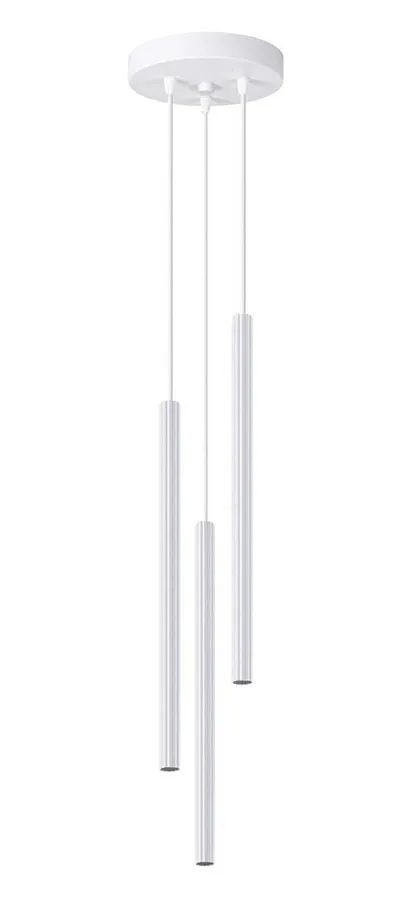 Biała potrójna ryflowana lampa wisząca sople - 7X A613 T1-S23