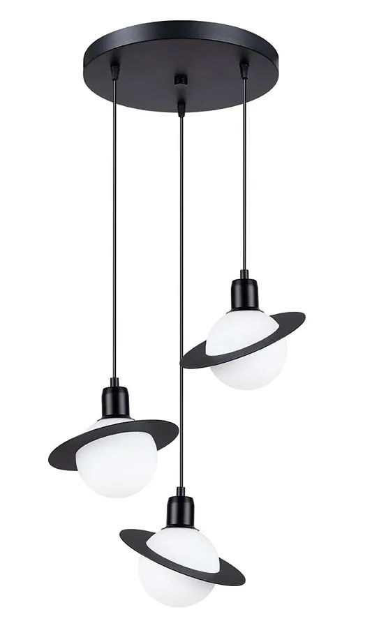 Czarna potrójna lampa wisząca nad stół - 3X A605 C6-W14