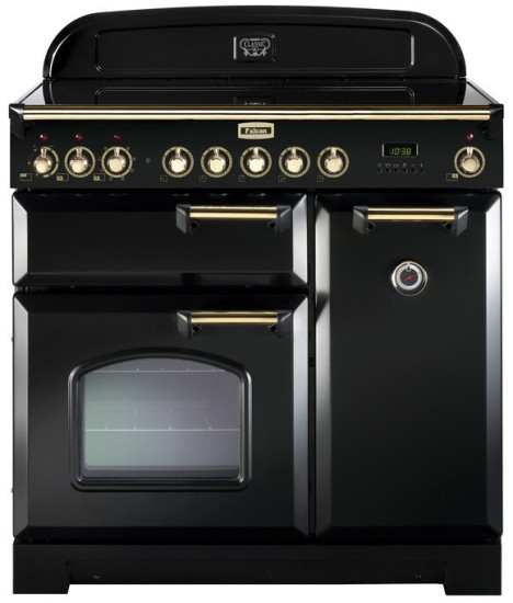 Kuchnia z płytą ceramiczną FALCON Classic Deluxe 90 Czarny mosiądz