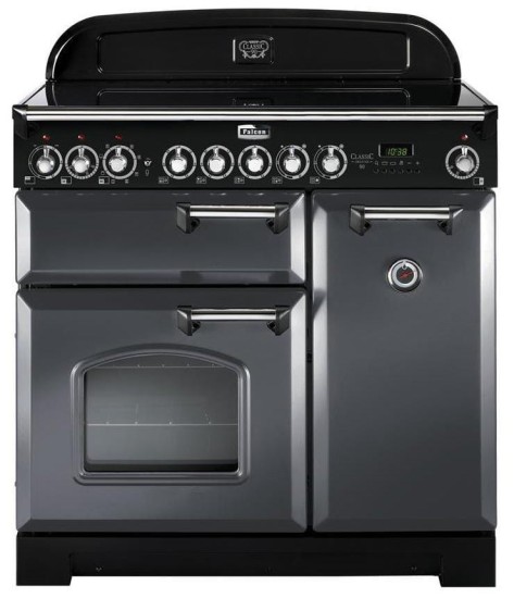 Kuchnia z płytą ceramiczną FALCON Classic Deluxe 90 Szary chrom