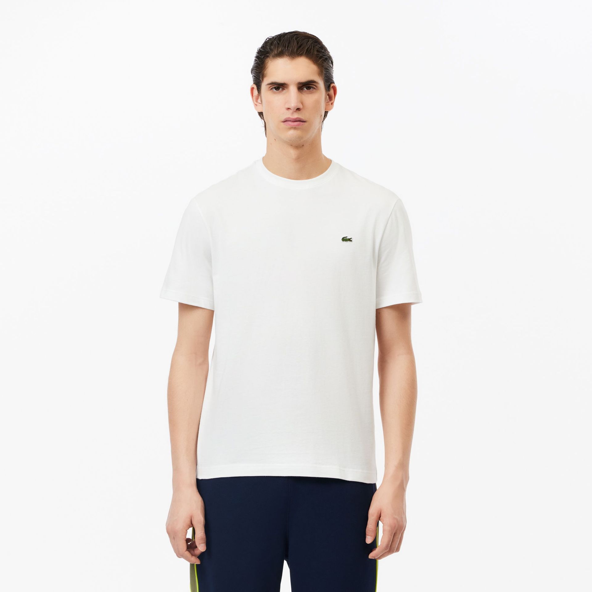 Lacoste Męski T-shirt bawełniany z okrągłym dekoltem
