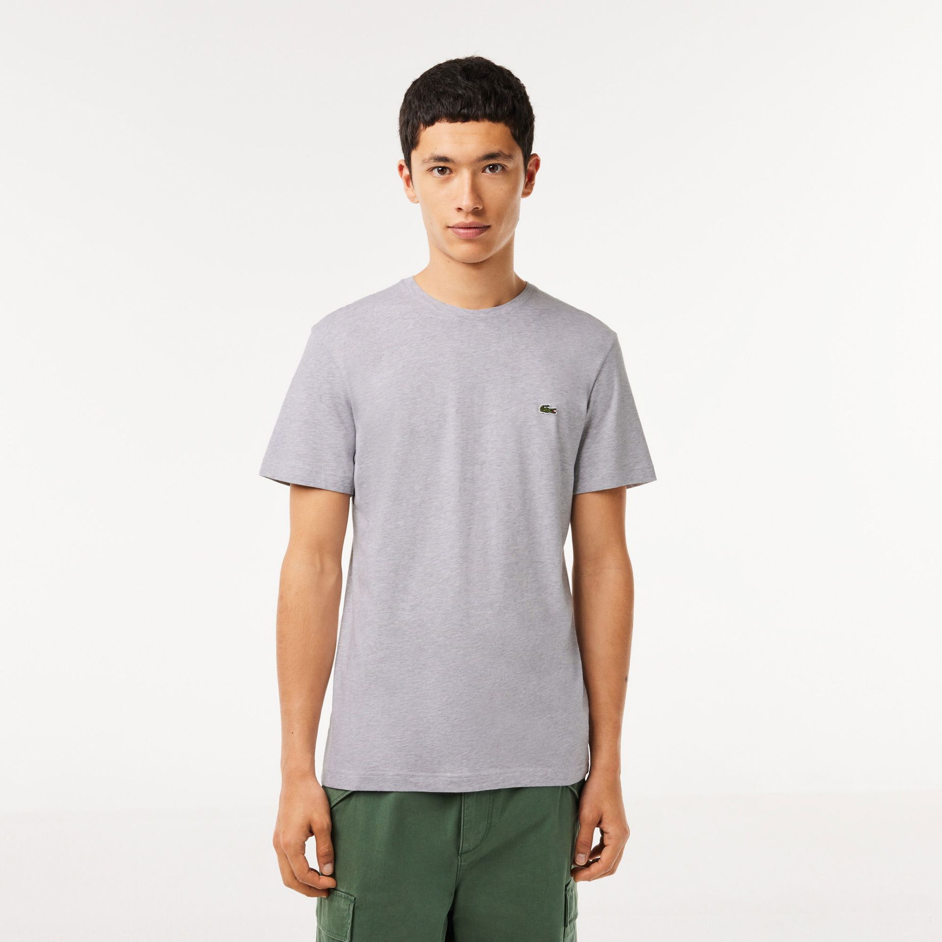 Lacoste Męski T-shirt bawełniany z okrągłym dekoltem