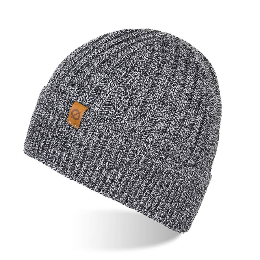 Męska czapka beanie z wywinięciem cz12 jasnoszara mulina