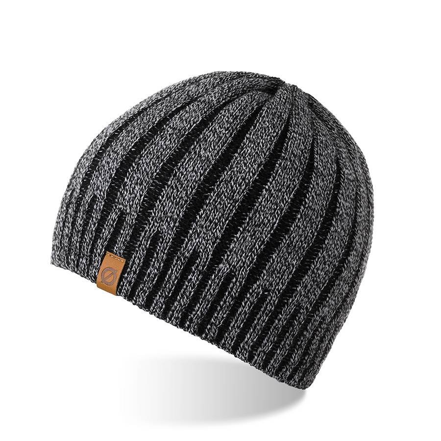 Ocieplana polarem czapka zimowa beanie brodrene cz16 jasnoszara mulina