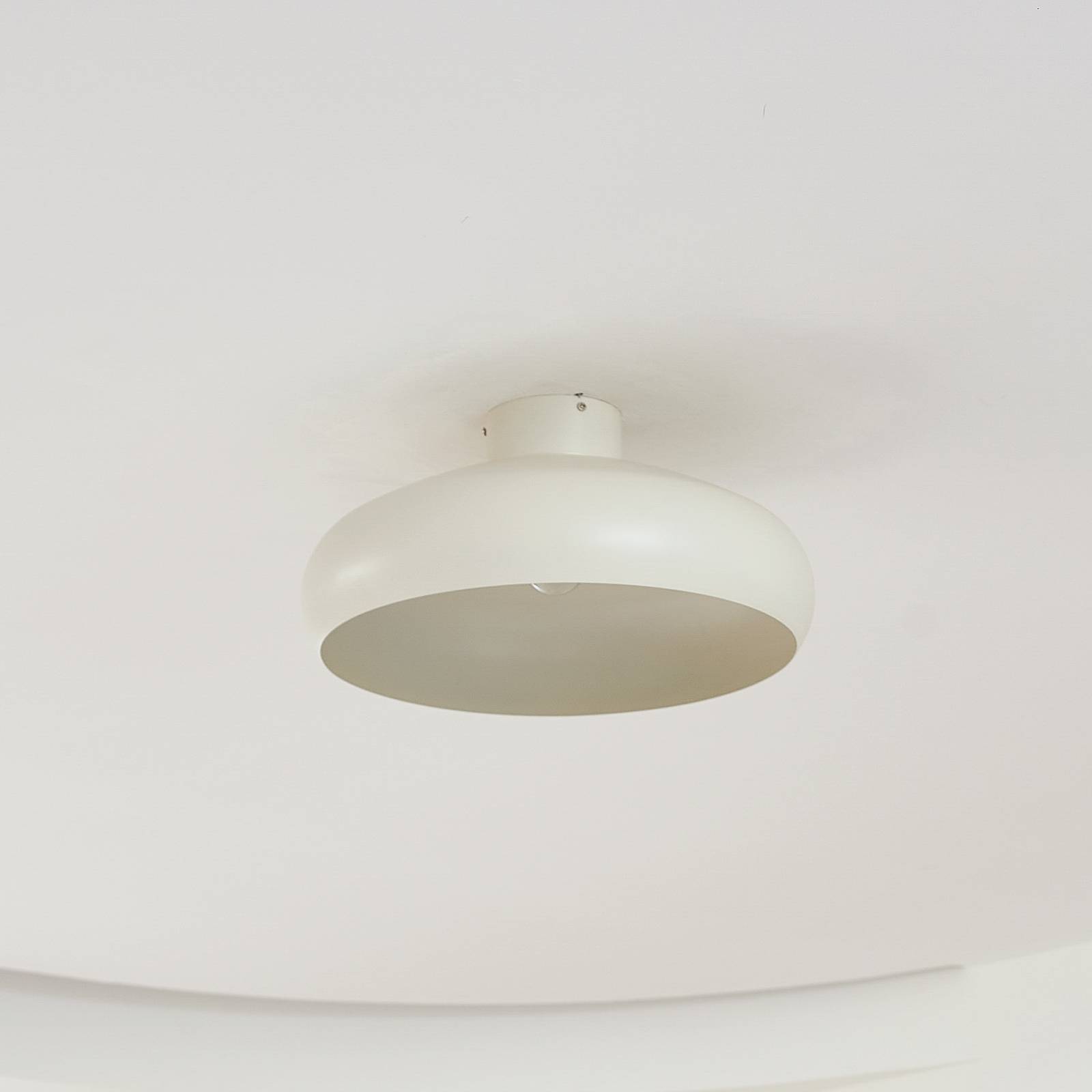 Lampa sufitowa Lindby Elover, beżowa, Ø 45 cm, żelazo