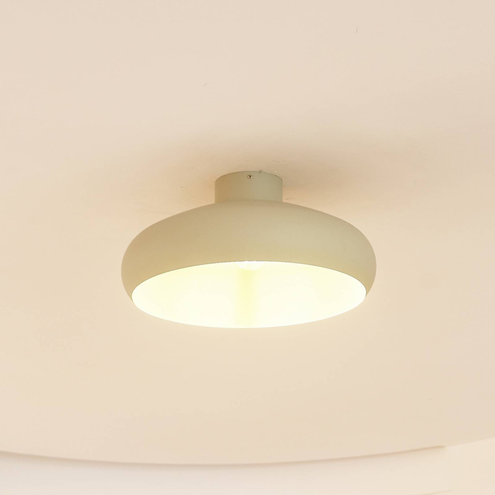 Lampa sufitowa Lindby Elover, jasnozielona, Ø 45 cm, żelazo