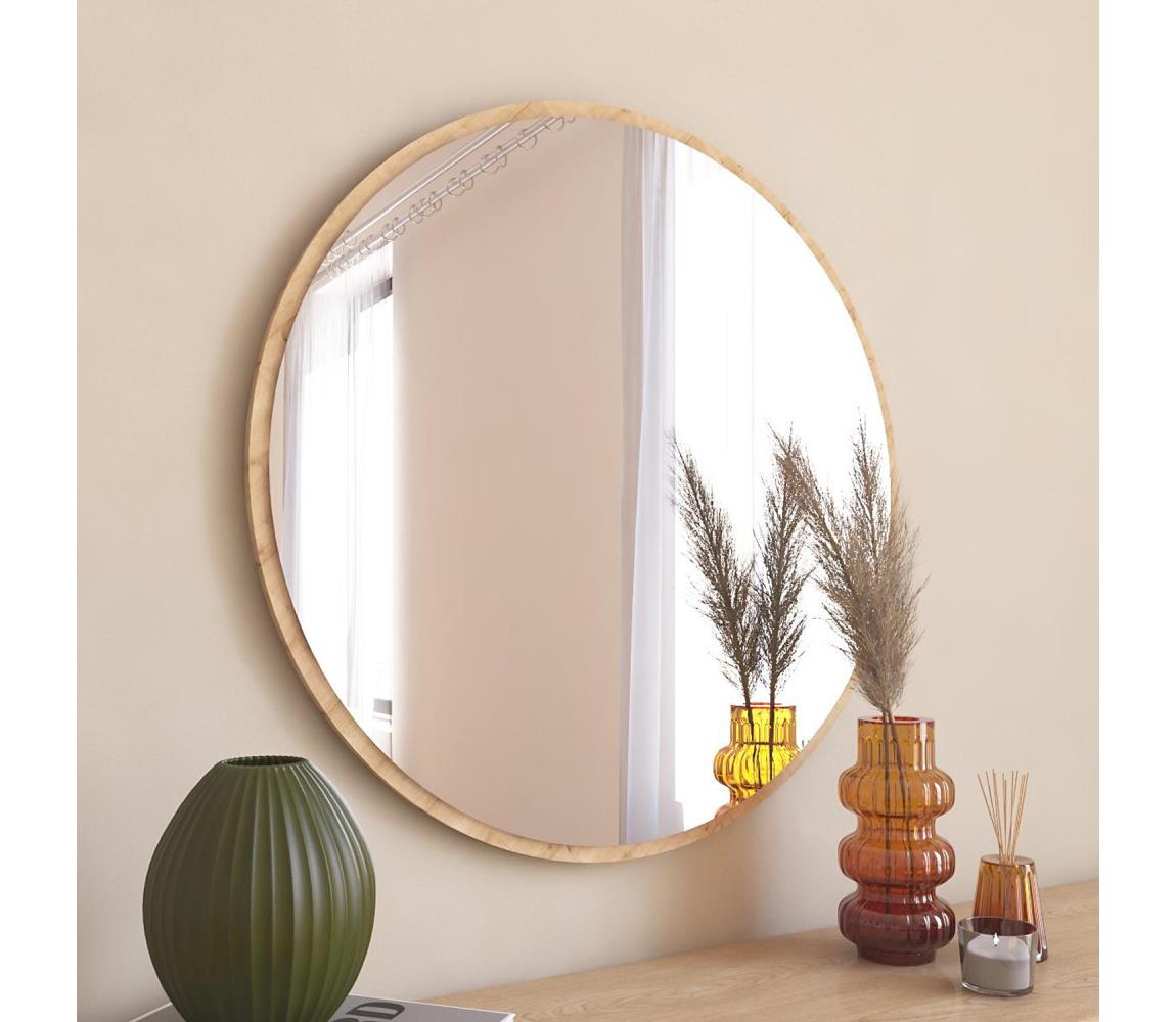 Lustro ścienne OZZE śr. 60 cm brązowe