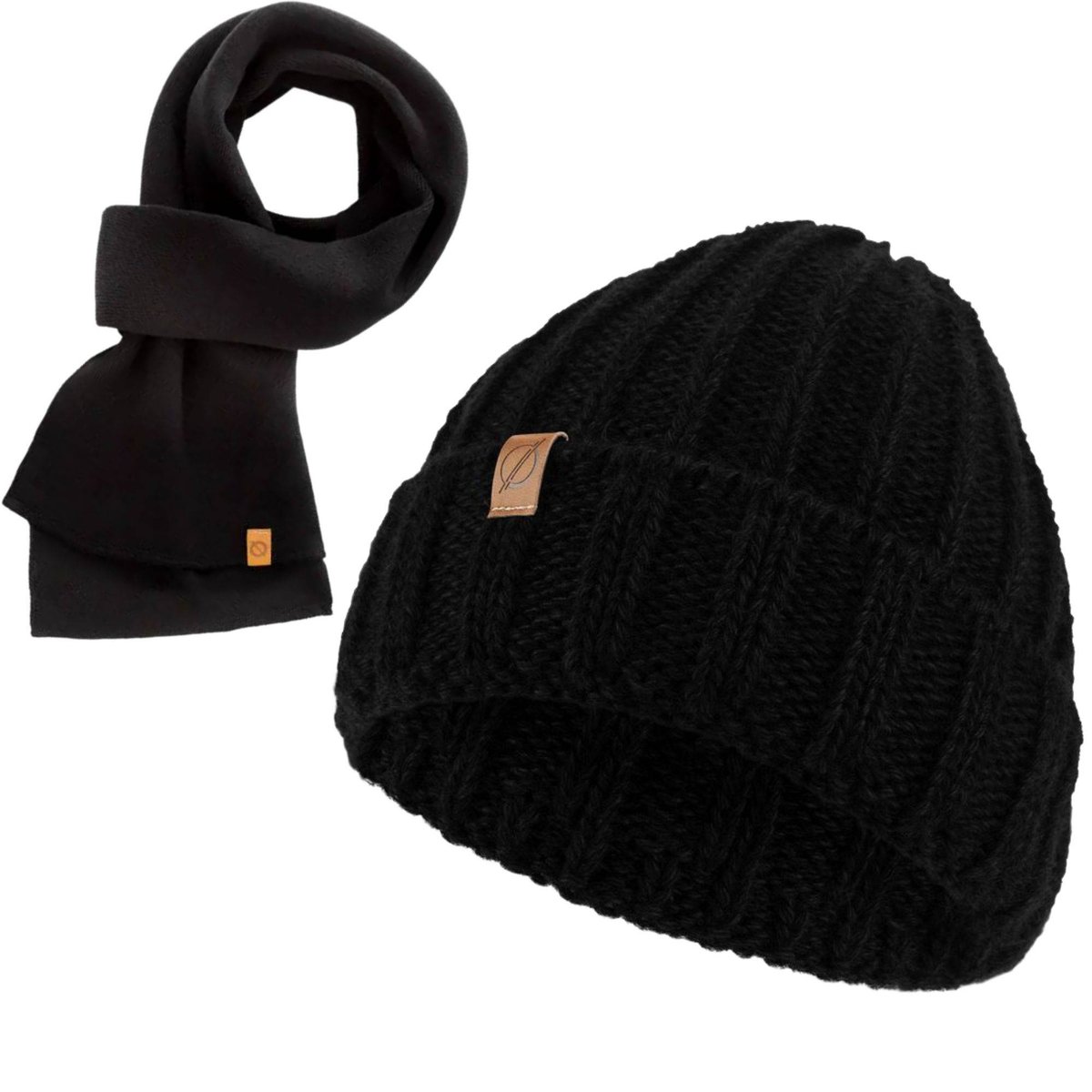 Czarny komplet czapka cz47 + szalik s1 brodrene