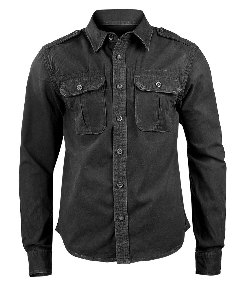 koszula VINTAGE SHIRT LONGSLEEVE black-XXL