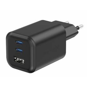 Ładowarka sieciowa Swissten GAN 2x USB-C 65W PD + 1x USB-A 18W QC (22071410) Czarna