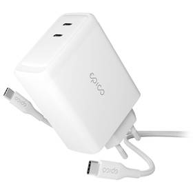Ładowarka sieciowa Epico 100W GaN USB-C / USB-C + kabel USB-C, 2m (9915101100185) Biała