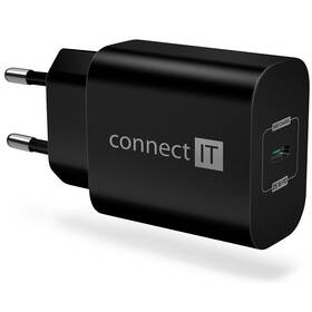 Ładowarka sieciowa Connect IT Voyager2, 1× USB-C, 25W PD (CWC-2070-BK) Czarna