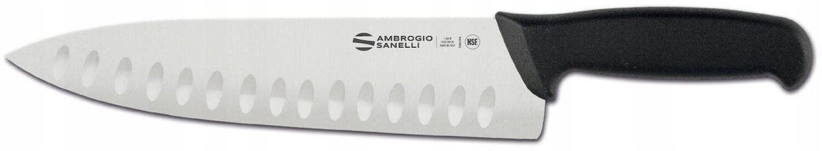 Nóż szefa kuchni Supra Ambrogio Sanelli ostrze ze żłobieniami (L)390mm