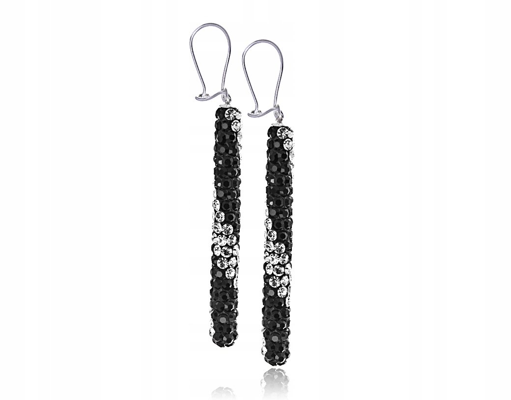 Długie Kolczyki Błyszczące Swarovski Srebro 925