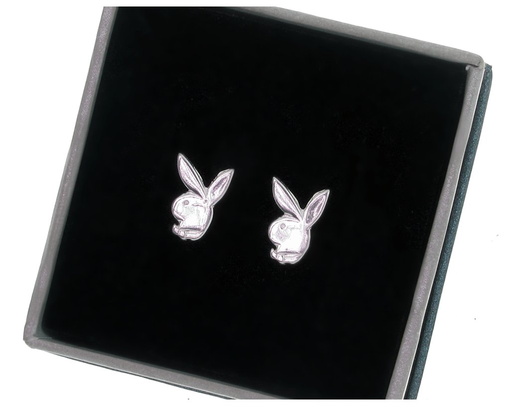 Kolczyki Srebrne Playboy Króliczek Sztyft 925 12Mm