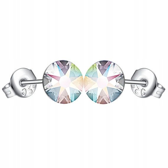 Kolczyki Okrągły Kamień Cyrkonia Swarovski 6Mm 925