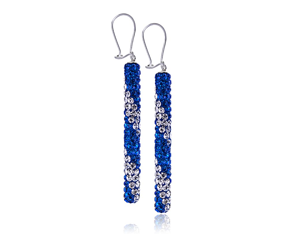 Długie Kolczyki Błyszczące Swarovski Srebro 925