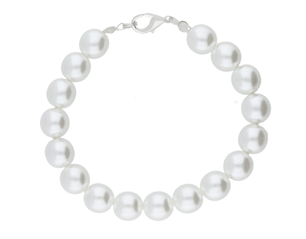 Srebrna Bransoletka Damska Perły Perełki 10Mm 19Cm