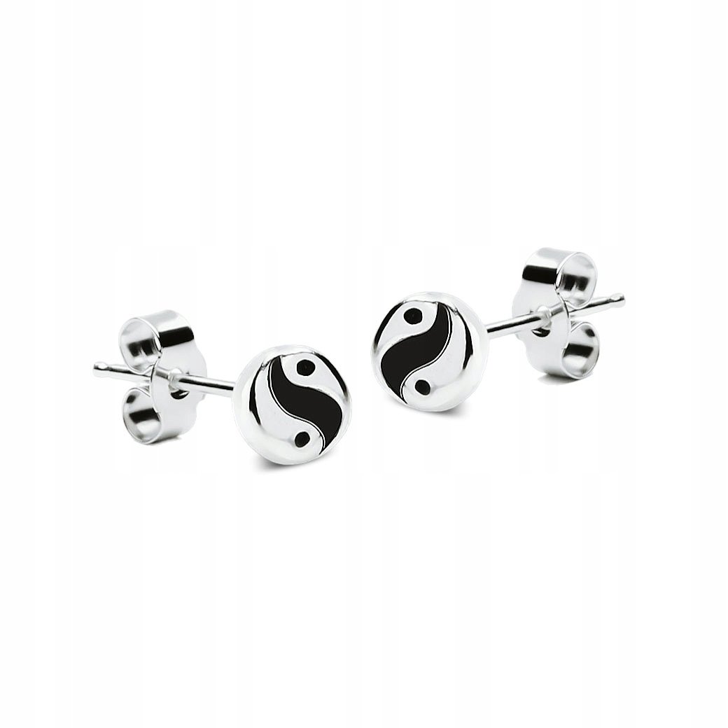 Srebrne Kolczyki Jin Jang Yin Yang Amulet Srebro