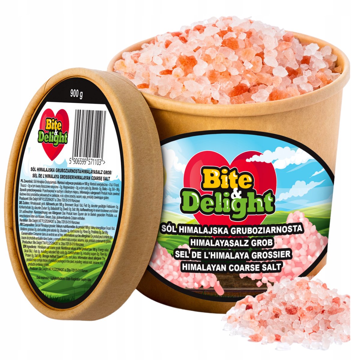 Sól himalajska gruba różowa potwierdzona jakość bez domieszek 900g