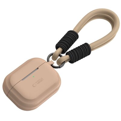 Etui do APPLE AIRPODS PRO 1 / 2 Tech-Protect Silicone Rope Cafe Latte kremowe