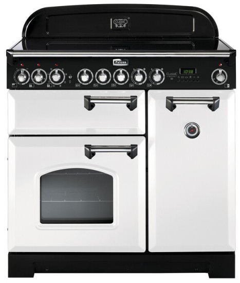 Kuchnia z płytą ceramiczną FALCON Classic Deluxe 90 Biały chrom